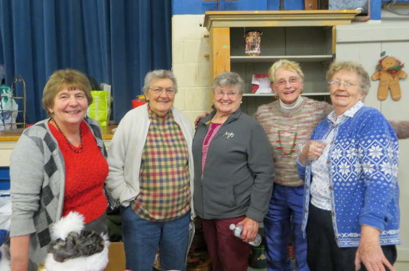 Cookie Walk Team - Judy Perreault, May, Tootie Fleury, Lindy Heim, and Barbara Sanborn